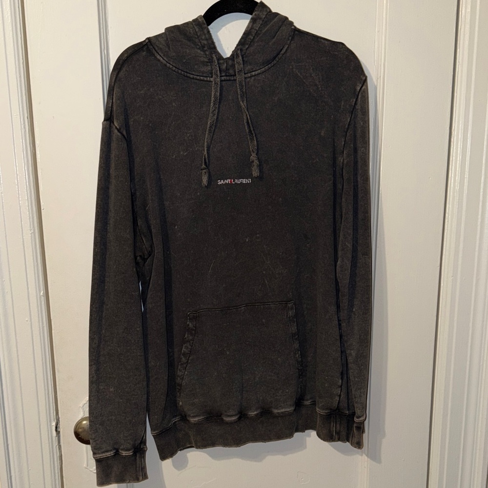 Saint Laurent Distressed Grey Hoodie